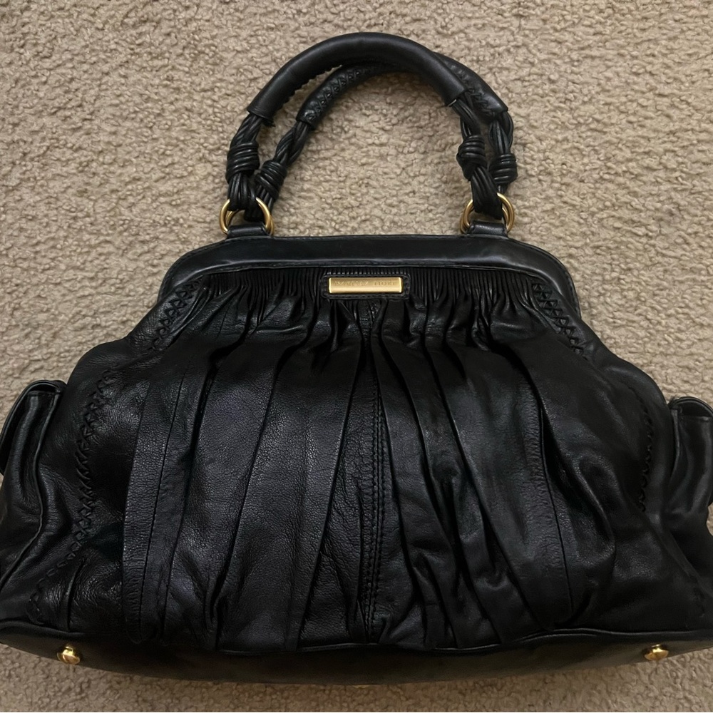 Isabella Fiore Black Leather Shoulder Bag